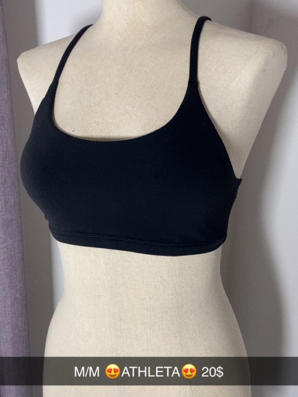 Athleta Black Scoop Neck Sports Bralette